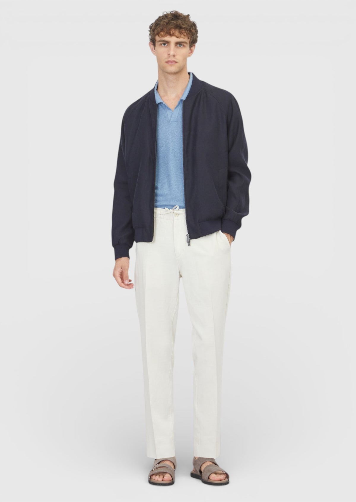 Lacivert Regular Fit Casual Teknik Mont