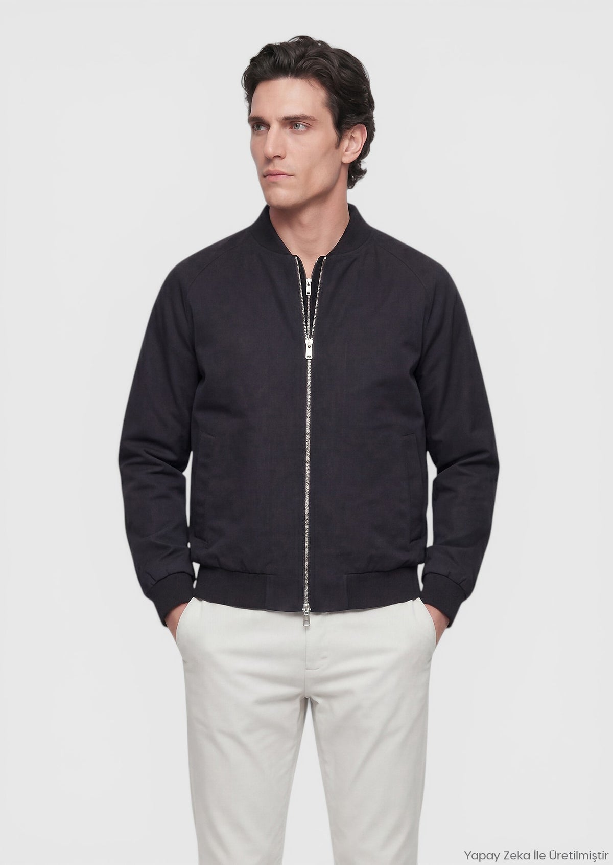 Siyah Regular Fit Casual Teknik Mont