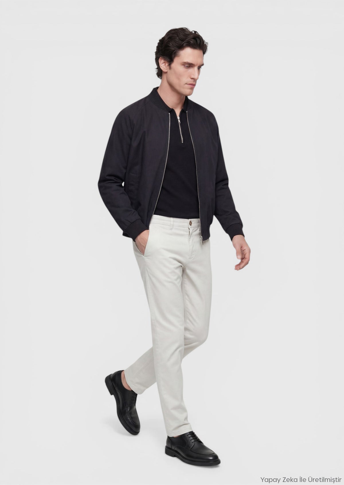 Siyah Regular Fit Casual Teknik Mont