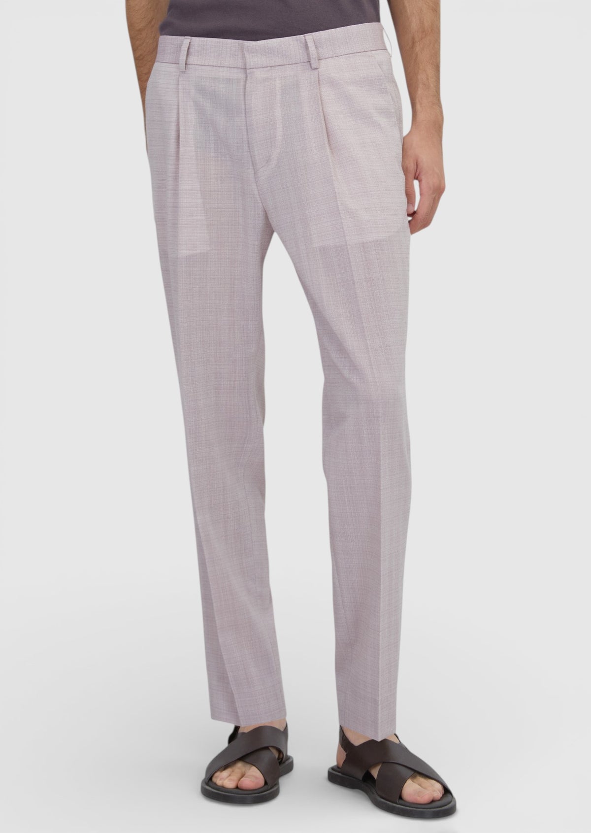 Pembe Dokuma Regular Fit Casual Yün Karışımlı Pantolon