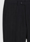 Siyah Çizgili Zeroweight Slim Fit %100 Yün Takım Elbise