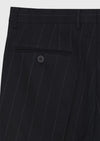 Siyah Çizgili Zeroweight Slim Fit %100 Yün Takım Elbise