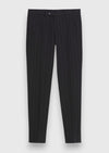Siyah Çizgili Zeroweight Slim Fit %100 Yün Takım Elbise