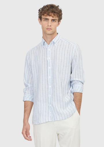 Mavi Regular Fit Uzun Dokuma Casual %100 Keten Gömlek