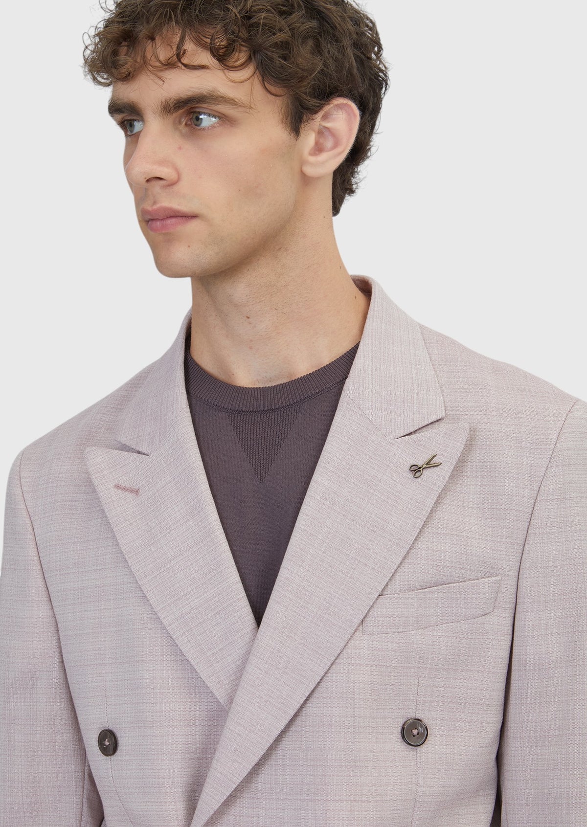 Pembe Relaxed Fit Yün Karışımlı Ceket