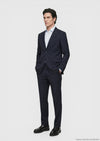Koyu Lacivert Düz Zeroweight Slim Fit Yün Karışımlı Takım Elbise