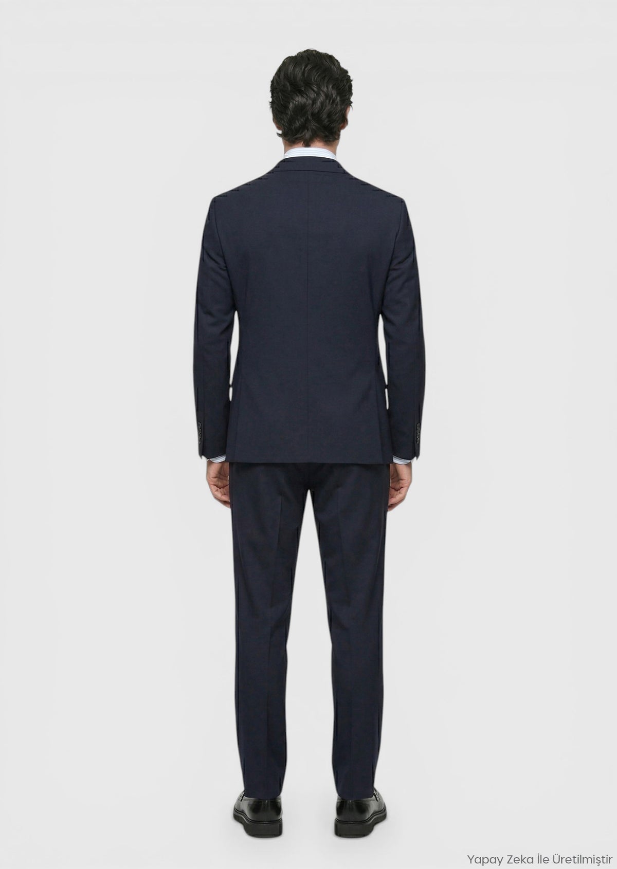 Koyu Lacivert Düz Zeroweight Slim Fit Yün Karışımlı Takım Elbise