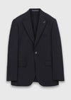 Koyu Lacivert Düz Zeroweight Slim Fit Yün Karışımlı Takım Elbise