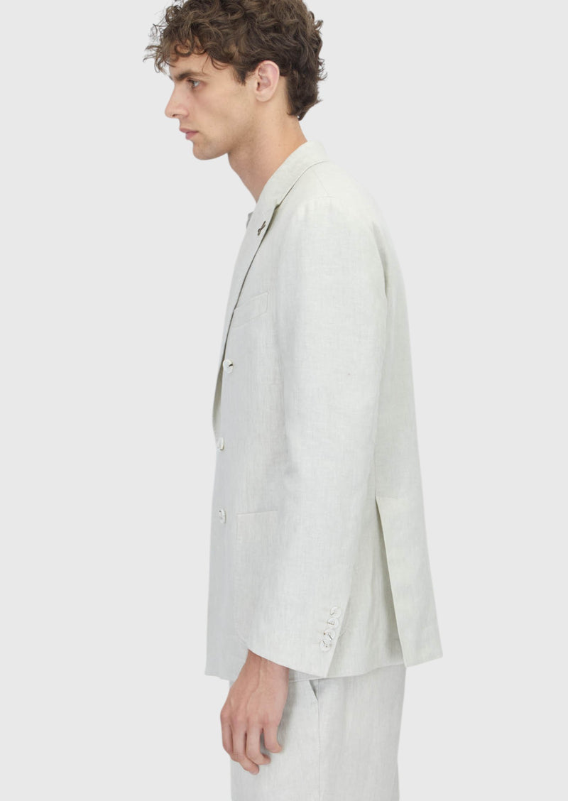 Bej Düz Zeroweight Slim Fit %100 Keten Takım Elbise
