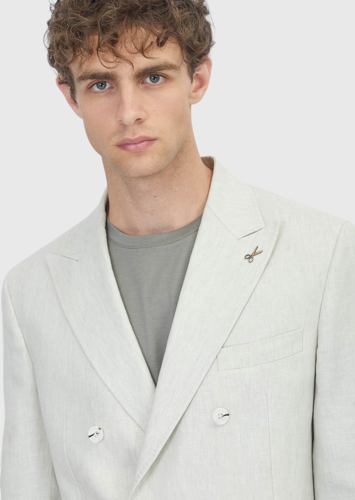 Bej Düz Zeroweight Slim Fit %100 Keten Takım Elbise