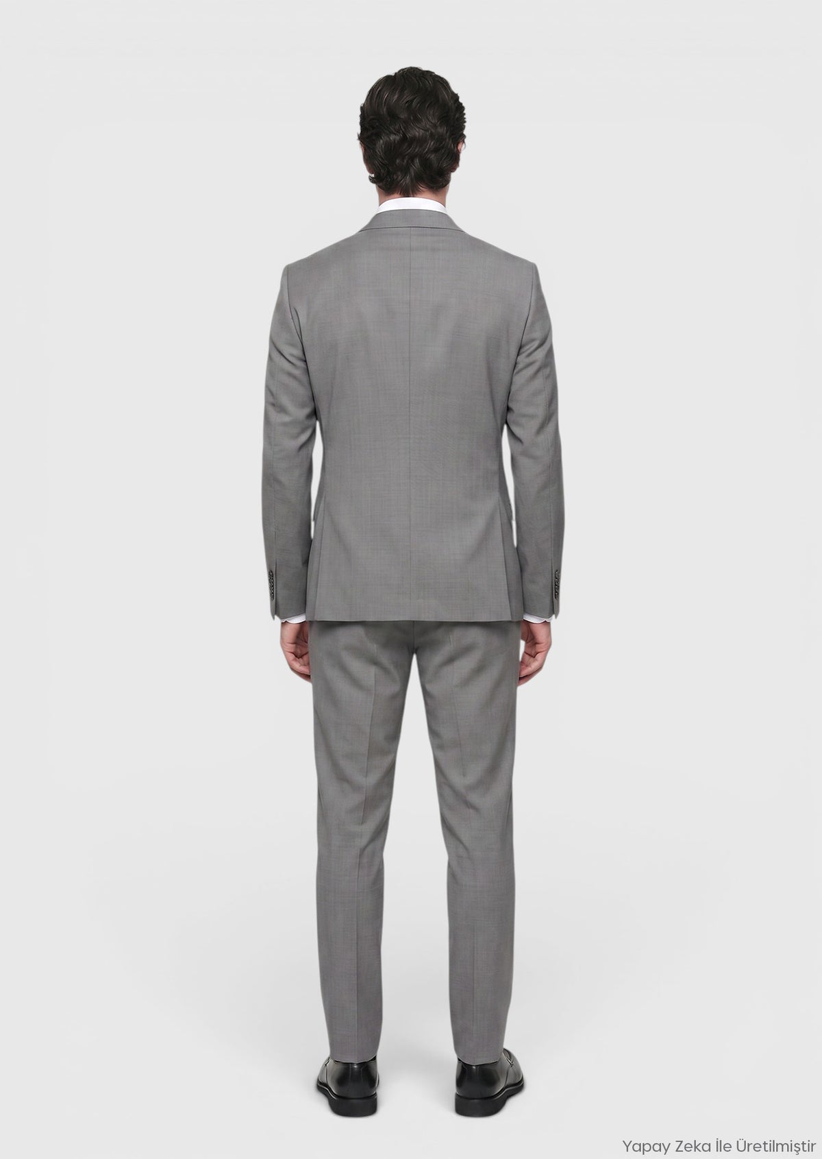 Koyu Gri Düz Zeroweight Slim Fit Yün Karışımlı Takım Elbise