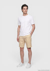 Açık Sarı Düz Dokuma Casual Fit Casual Keten Karışımlı Bermuda