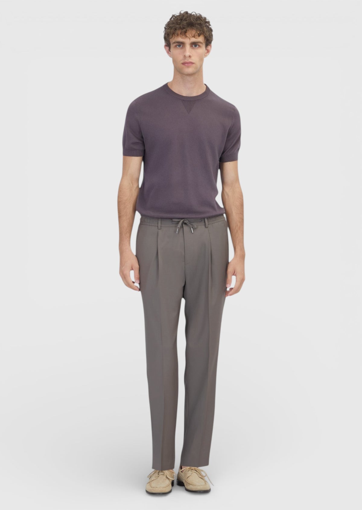 Mink Weaving Jogging Fit Casual Wool Blended Trousers