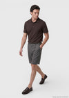 Açık Kahve Düz Dokuma Regular Fit Casual Keten Karışımlı Bermuda