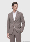 Vizon Desenli Zeroweight Slim Fit Yün Karışımlı Takım Elbise