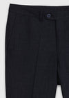 Lacivert Desenli Zeroweight Slim Fit Yün Karışımlı Takım Elbise