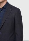 Lacivert Desenli Zeroweight Slim Fit Yün Karışımlı Takım Elbise