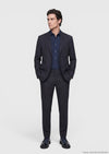 Lacivert Desenli Zeroweight Slim Fit Yün Karışımlı Takım Elbise