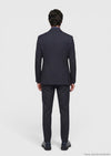 Lacivert Desenli Zeroweight Slim Fit Yün Karışımlı Takım Elbise