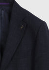 Lacivert Desenli Zeroweight Slim Fit Yün Karışımlı Takım Elbise