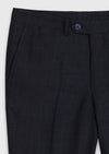 Lacivert Desenli Zeroweight Slim Fit Yün Karışımlı Takım Elbise