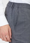 Gri Desenli Modern Fit Yün Karışımlı Takım Elbise