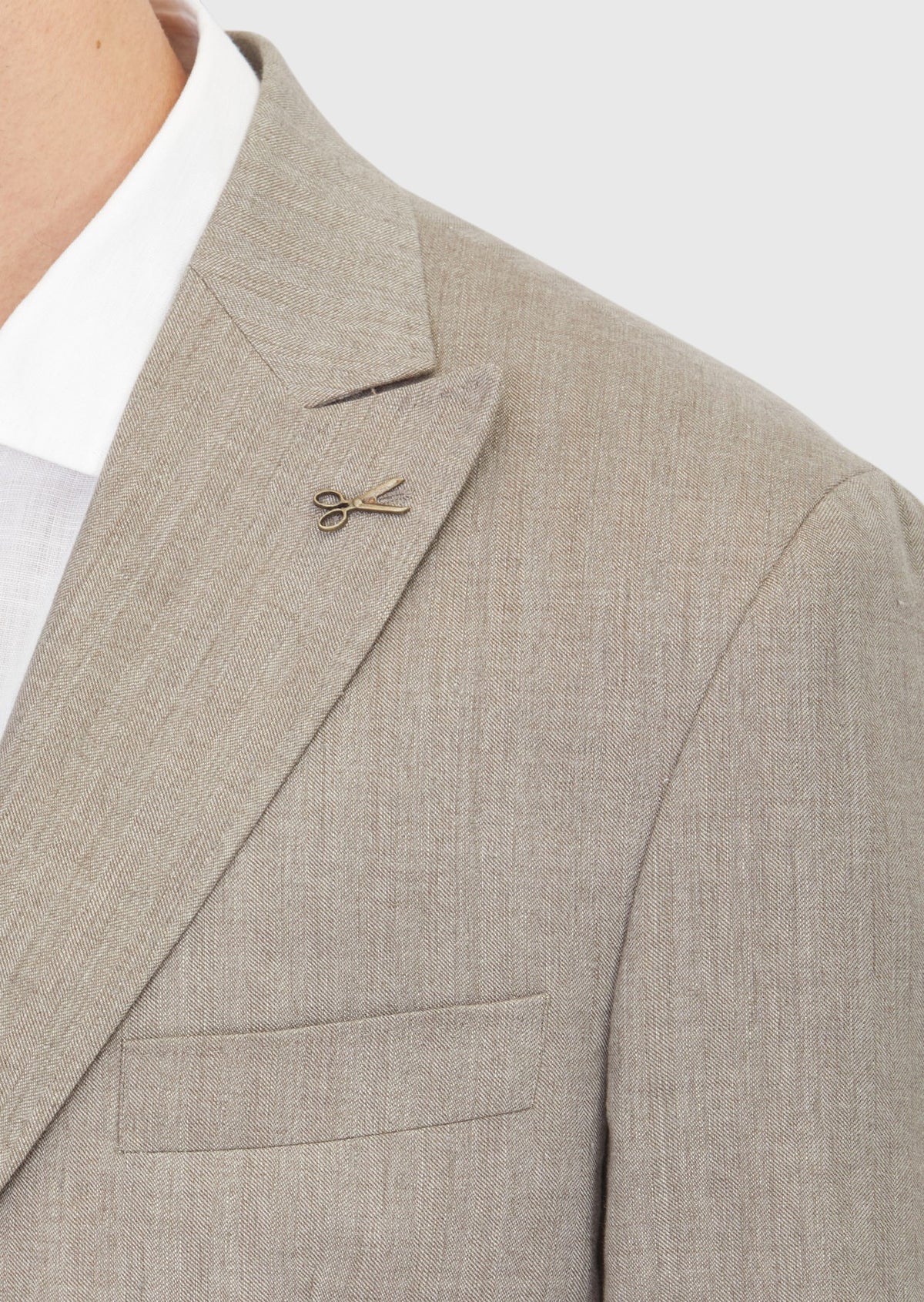 Vizon Desenli Zeroweight Slim Fit Yün Karışımlı Takım Elbise