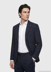 Lacivert Düz Zeroweight Slim Fit Keten Karışımlı Takım Elbise