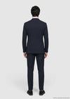 Lacivert Düz Zeroweight Slim Fit Keten Karışımlı Takım Elbise
