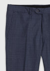 İndigo Düz Modern Fit %100 Yün Takım Elbise