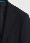Lacivert Çizgili Modern Fit Yün Karışımlı Takım Elbise