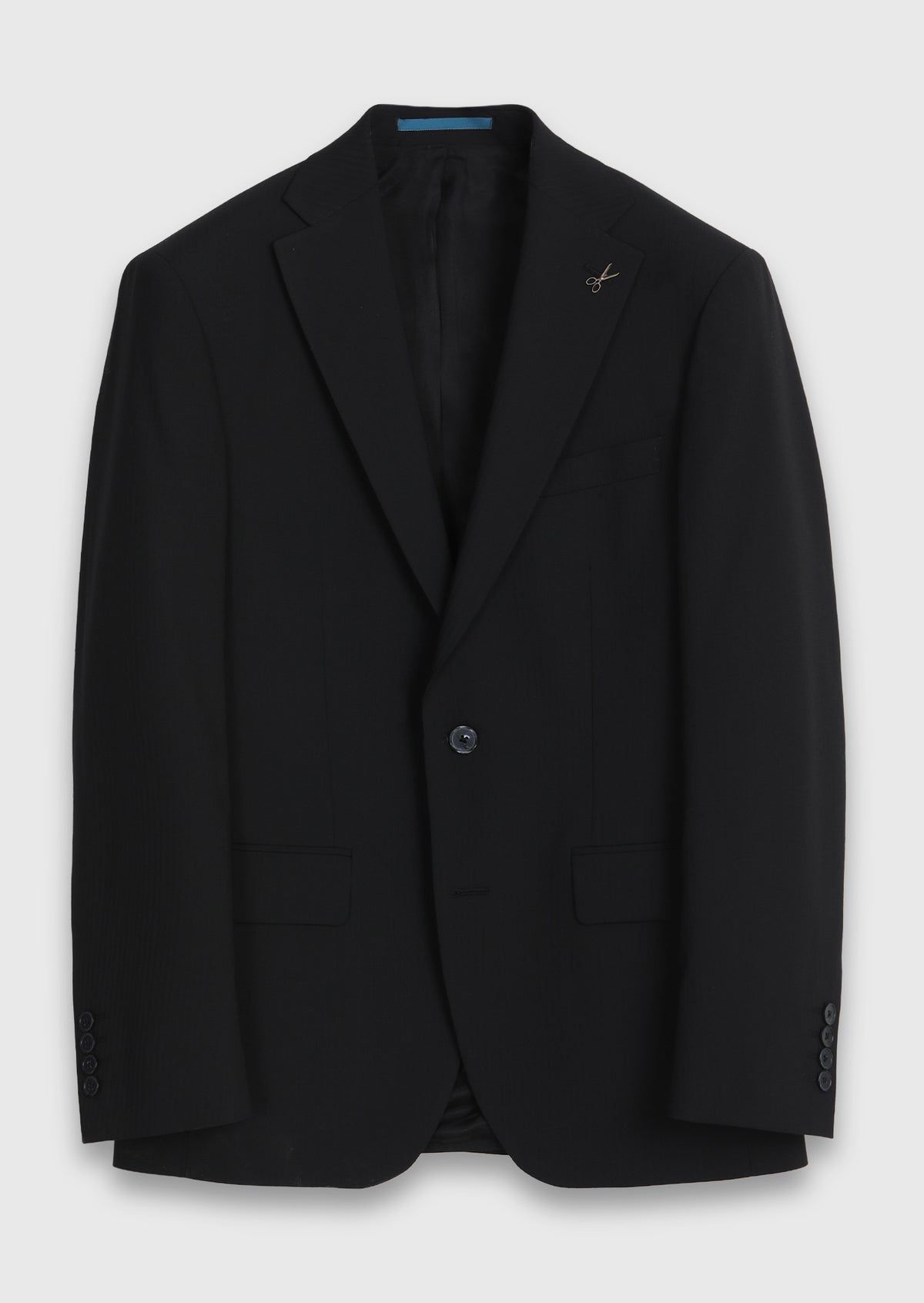 Siyah Çizgili Modern Fit Yün Karışımlı Takım Elbise