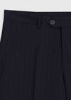 Lacivert Çizgili Zeroweight Slim Fit %100 Yün Takım Elbise