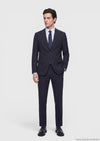 Lacivert Çizgili Zeroweight Slim Fit %100 Yün Takım Elbise