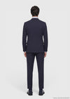 Lacivert Çizgili Zeroweight Slim Fit %100 Yün Takım Elbise