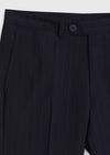 Lacivert Çizgili Zeroweight Slim Fit %100 Yün Takım Elbise