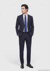 Lacivert Çizgili Zeroweight Slim Fit %100 Yün Takım Elbise