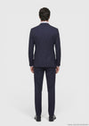Lacivert Çizgili Zeroweight Slim Fit %100 Yün Takım Elbise