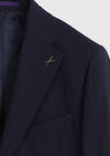Lacivert Çizgili Zeroweight Slim Fit %100 Yün Takım Elbise