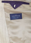 Bej Çizgili Zeroweight Slim Fit Pamuk Karışımlı Takım Elbise