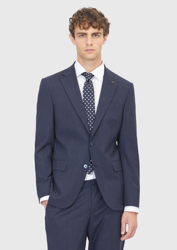 Lacivert Mikro Modern Fit Yün Karışımlı Takım Elbise