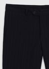 Lacivert Çizgili Zeroweight Slim Fit Yün Karışımlı Takım Elbise