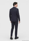Lacivert Çizgili Zeroweight Slim Fit Yün Karışımlı Takım Elbise