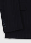 Lacivert Çizgili Zeroweight Slim Fit Yün Karışımlı Takım Elbise