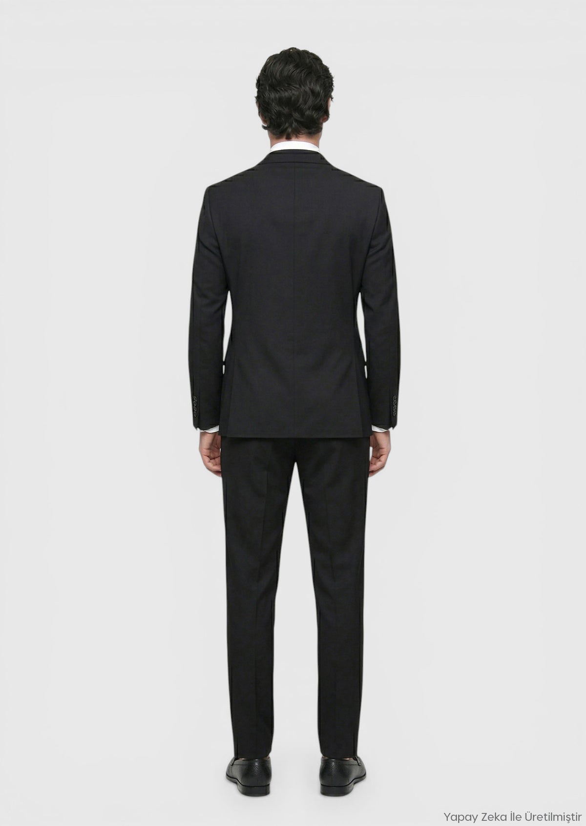 Siyah Çizgili Zeroweight Slim Fit %100 Yün Takım Elbise