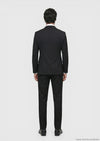 Siyah Çizgili Zeroweight Slim Fit %100 Yün Takım Elbise