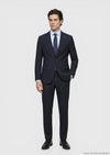 Lacivert Çizgili Zeroweight Slim Fit %100 Yün Takım Elbise