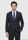 Lacivert Çizgili Zeroweight Slim Fit %100 Yün Takım Elbise
