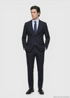 Lacivert Çizgili Zeroweight Slim Fit %100 Yün Takım Elbise