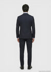 Lacivert Çizgili Zeroweight Slim Fit %100 Yün Takım Elbise